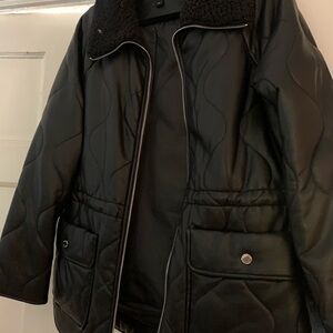 Kenneth Cole Black Faux Leather Jacket